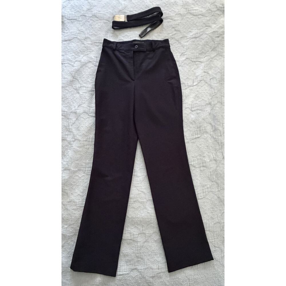 Vintage Prada 90s Y2K Black Straight Leg Trouser Pants Italy‎ Nylon Belt 38 READ